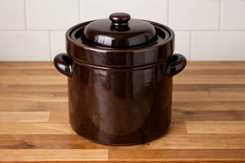 Classic ceramic crocks that take the guesswork out of fermenting sauerkraut at home.