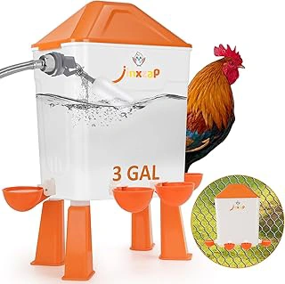 3 Gal Automatic Chicken Waterer with Float Valve and 60-Inch Hose