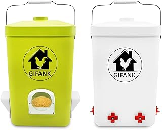 3 Gallon Automatic No Waste Chicken Feeder and Waterer Set
