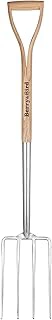 Berry&Bird Stainless Steel 4-Tine Garden Digging Fork