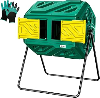 43 Gallon Green Outdoor Dual Chamber Compost Tumbler