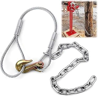 Upgraded Fence Post Puller Tool, Heavy-Duty Removal Remover with 304 Steel Chain & Cable – Works with Any Jack/Lever to Extract 4x4, Metal, or Concrete-Set Posts for Farm, Residential & DIY Use