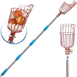 5FT Adjustable Fruit Picker with Basket and Stainless Steel Pole