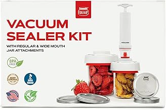 FORJARS Jar Vacuum Sealer Accessory Set for Mason Jars, Cordless Pump, Plastic Lids
