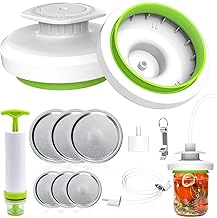 Mason Jar Vacuum Sealer Kit with Manual Pump for Wide & Regular Mouth Jars