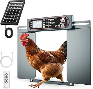 Automatic Solar Chicken Coop Door with Dual Opening, Remote Control, Predator-Proof