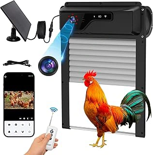 Automatic Solar Chicken Coop Door with WiFi HD Camera, App Control, Timer & Night Vision