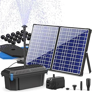 Biling 30W Solar Pond Filter with Fountain Pump, Panel, Kit, 360 GPH Water Pump