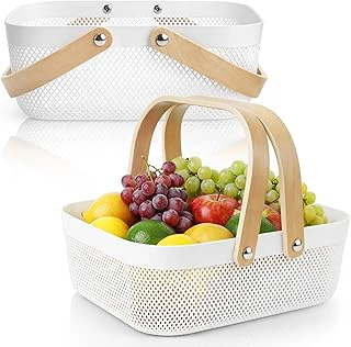 Dicunoy 2 Pack Plastic Mesh Harvest Baskets with Handles