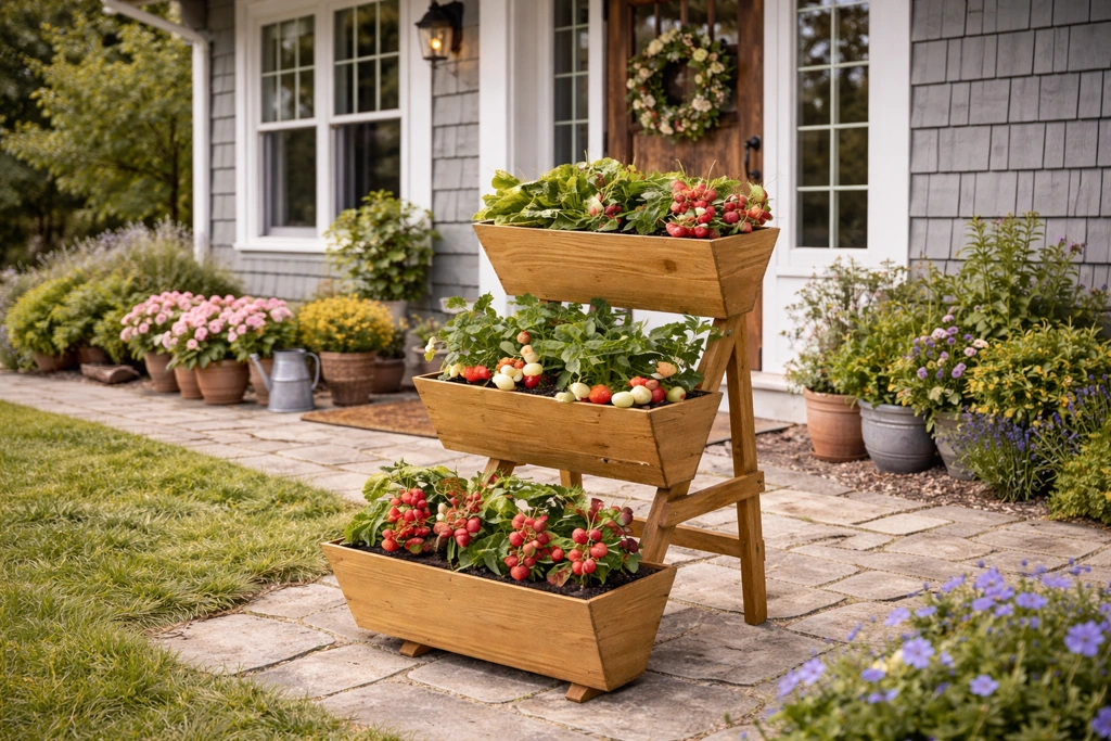 3-Tier Wooden Vertical Raised Garden Bed with Legs