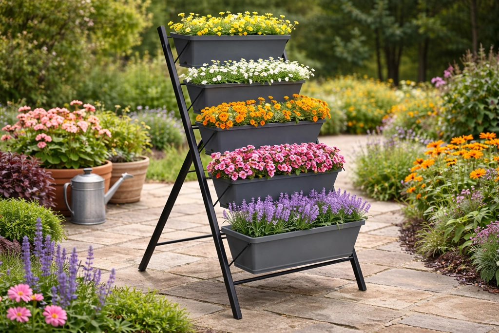 COSTWAY Vertical Raised Garden Bed 5 Tier Drainage Holes