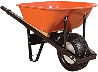 A.M. Leonard 6-Cubic-Foot Steel Tray Wheelbarrows (Steel Handles, Flat-Free Tire)