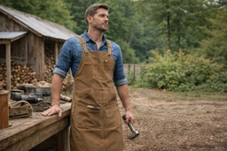 Briteree waxed canvas woodworking apron