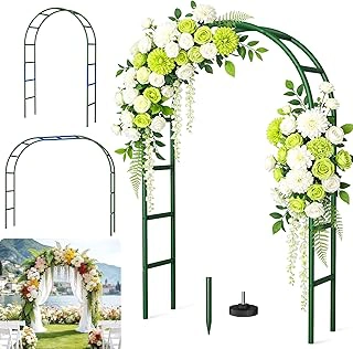 Fecita Thickened Rustproof Metal Garden Arch Trellis for Plants and Weddings
