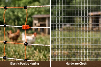 Compare electric poultry fencing and hardware cloth to find the best predator protection for your chicken coop.