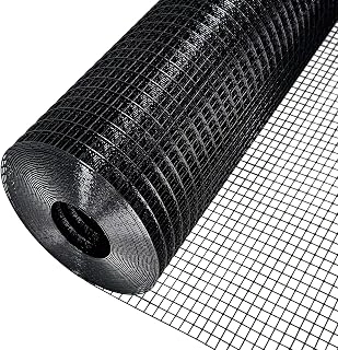 Black PVC Vinyl Coated Wire Mesh Hardware Cloth 1/2-inch 48”x50’ 19-Gauge
