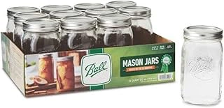 Ball 32oz Wide Mouth Mason Jars with Lids & Bands, 12 Pack