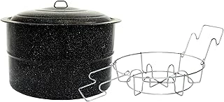 Granite Ware 33 Quart Water Bath Canner with Collapsible Jar Rack, Speckled Black