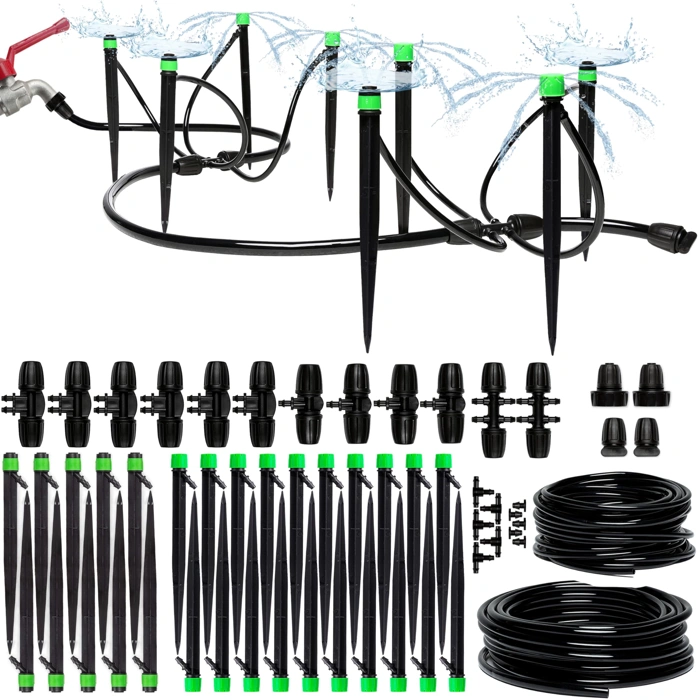 CARPATHEN Drip Irrigation System with Adjustable Sprinkler Emitters, 5/16" & 1/4" Tubing