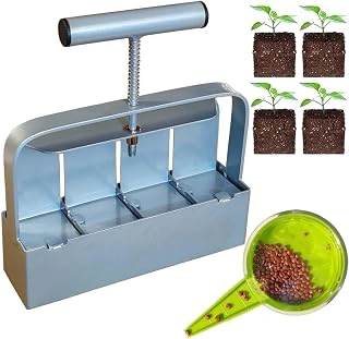 2 Inch 4-Cell Handheld Heavy Duty Soil Block Maker for Seed Starting