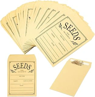 100 Brown Paper Seed Envelopes with Self-Adhesive Seal, 3.1x4.7 Inch