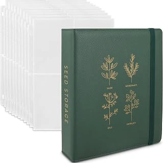 Seed Storage Organizer Binder with 50 Sheet Protectors for 200 Seed Envelopes