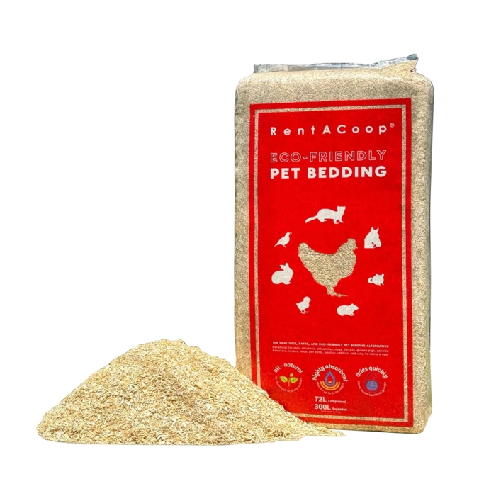 RentACoop Extra-Soft Premium Hemp Bedding 300L – Super Absorbent, Low Dust, Natural Odor Control for Chicken Coops, Nest Boxes, Small Animals, Reptiles & Horses