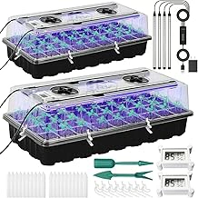 Yioviru 72-Cell Seed Starter Tray with Grow Light & Humidity Dome